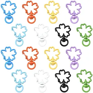 24Pcs 8 Colors Baking Paint Zinc Alloy Swivel Clasps