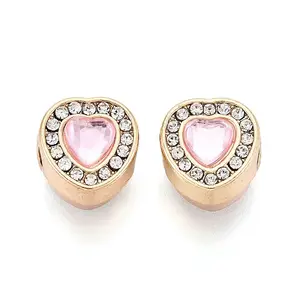 Rack Plating Alloy Rhinestone European Beads