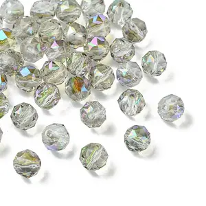 20Pcs Transparent Electroplate Glass Beads