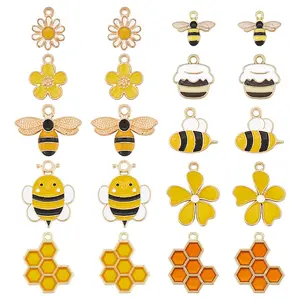 40Pcs 10 Styles Alloy Enamel Pendants