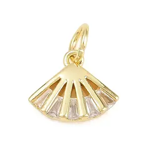 Brass Micro Pave Cubic Zirconia Pendants