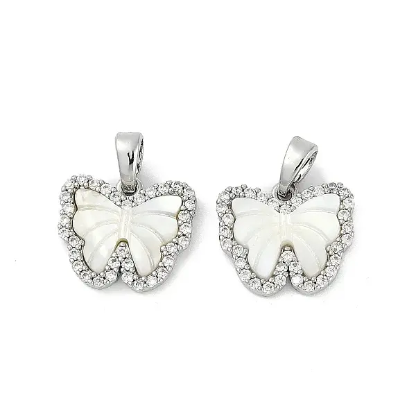 Natural White Shell Butterfly Charms