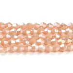 Opaque Solid Color Electroplate Glass Beads Strands