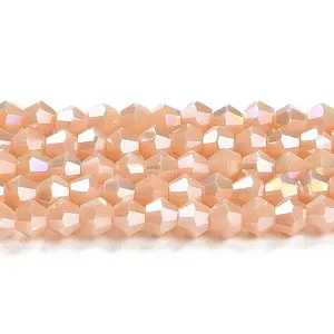 Opaque Solid Color Electroplate Glass Beads Strands