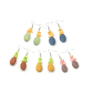 Lava Rock Beads Earring Hooks