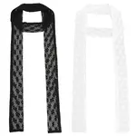 2Pcs 2 Colors Polyester Lace Long Silk Scarf for Women Girls