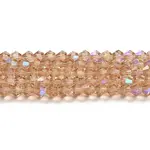 Transparent Electroplate Glass Beads Strands