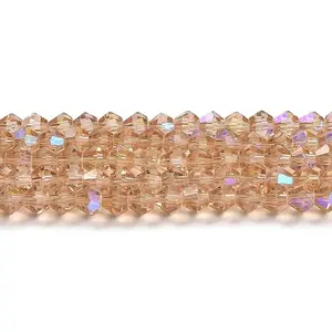 Transparent Electroplate Glass Beads Strands