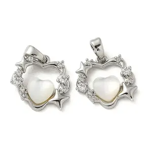 Brass Micro Pave Cubic Zirconia Pendents