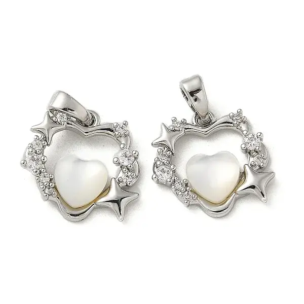 Brass Micro Pave Cubic Zirconia Pendents