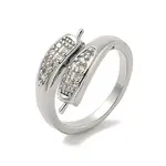 Brass Micro Pave Cubic Zirconia Cup Peg Ring Settings