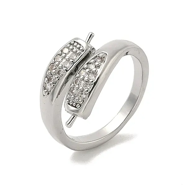 Brass Micro Pave Cubic Zirconia Cup Peg Ring Settings