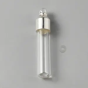 Clear Glass Tube Wish Bottle Pendants