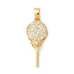 Brass Micro Pave Clear Cubic Zirconia Pendants