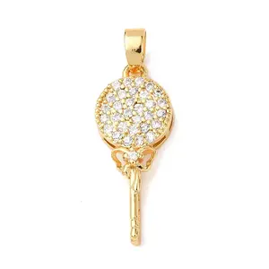 Brass Micro Pave Clear Cubic Zirconia Pendants