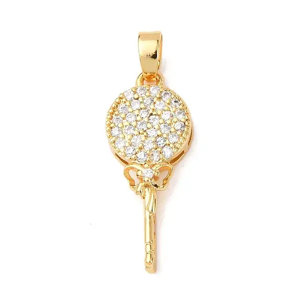 Brass Micro Pave Clear Cubic Zirconia Pendants