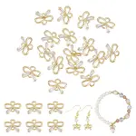 16Pcs Brass Micro Pave Clear Cubic Zirconia Links Connectors
