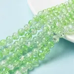 Baking Paint Crackle Glass Bead Strands