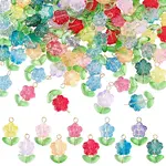 100Pcs 10 Colors Glass Pendants