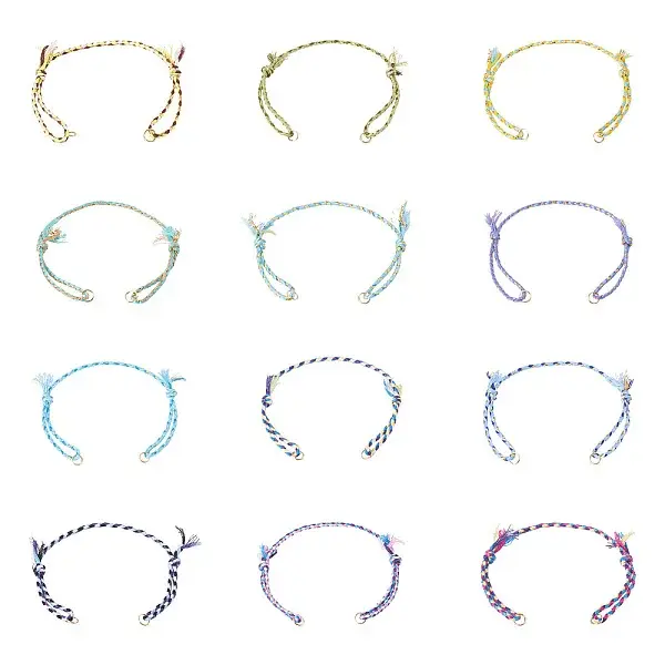 36Pcs 12 Colors Polycotton Cord Bracelets Making