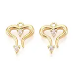 Brass Micro Pave Cubic Zirconia Pendants