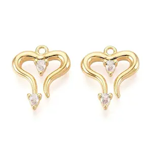 Brass Micro Pave Cubic Zirconia Pendants