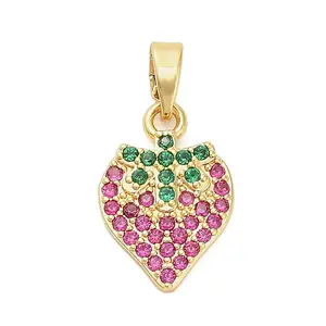 Brass Micro Pave Cubic Zirconia Pendants