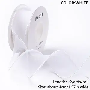 1Roll 5 Yards ABS Pearl Edged Mesh Ribbon for Bowknot Making