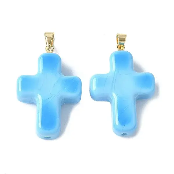 Handmade Lampwork with Brass Pendants