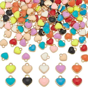 120Pcs 10 Colors Alloy Enamel Charms