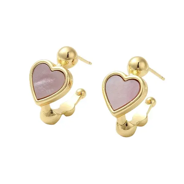 Shell Heart Stud Earrings