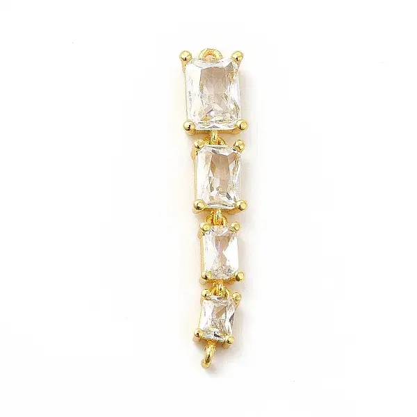 Brass Pave Cubic Zirconia Connector Charms
