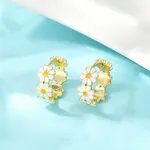 Brass Enamel Hoop Earrings