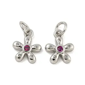 Brass Micro Pave Cubic Zirconia Pendants