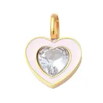 304 Stainless Steel Micro Pave Cubic Zirconia Pendants