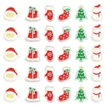 24Pcs 6 Styles Christmas Decorations Theme Opaque Acrylic Bead