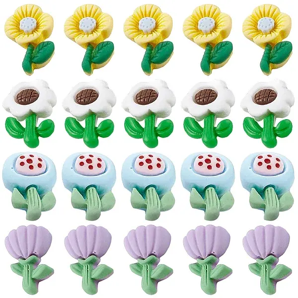 80Pcs Opaque Resin Cabochons