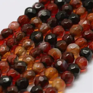 Faceted Natural Agate Beads Strands