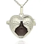 Silver Color Plated Brass Hollow Heart Cage Pendants