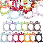 26Pcs 13 Colors Spray Printed Alloy Spring Gate Rings