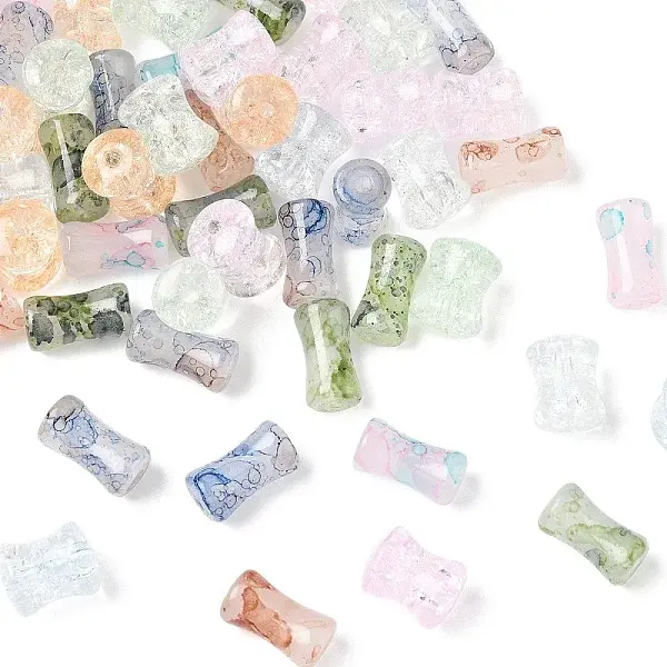 80Pcs 8 Colors Baking Varnish Glass Beads Strand