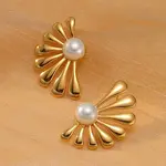 304 Stainless Steel ABS pearl Stud Earrings