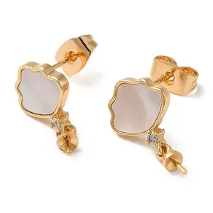 Brass Shell Stud Earring Findings