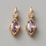 Brass Micro Pave Cubic Zirconia Pendants