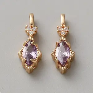 Brass Micro Pave Cubic Zirconia Pendants