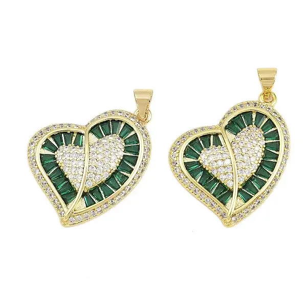 Brass Micro Pave Cubic Zirconia Pendants