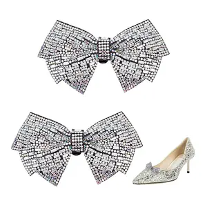 Glass Rhinestone Bowknot Shoe Decorations