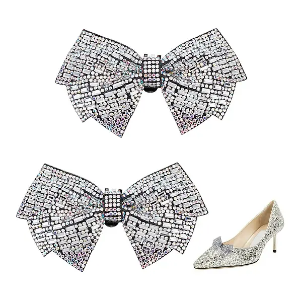 Glass Rhinestone Bowknot Shoe Decorations
