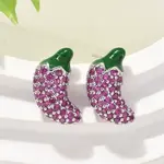 Brass Micro Pave Cubic Zirconia Stud Earrings