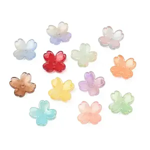 Two Tone Transparent Glass Bead Caps